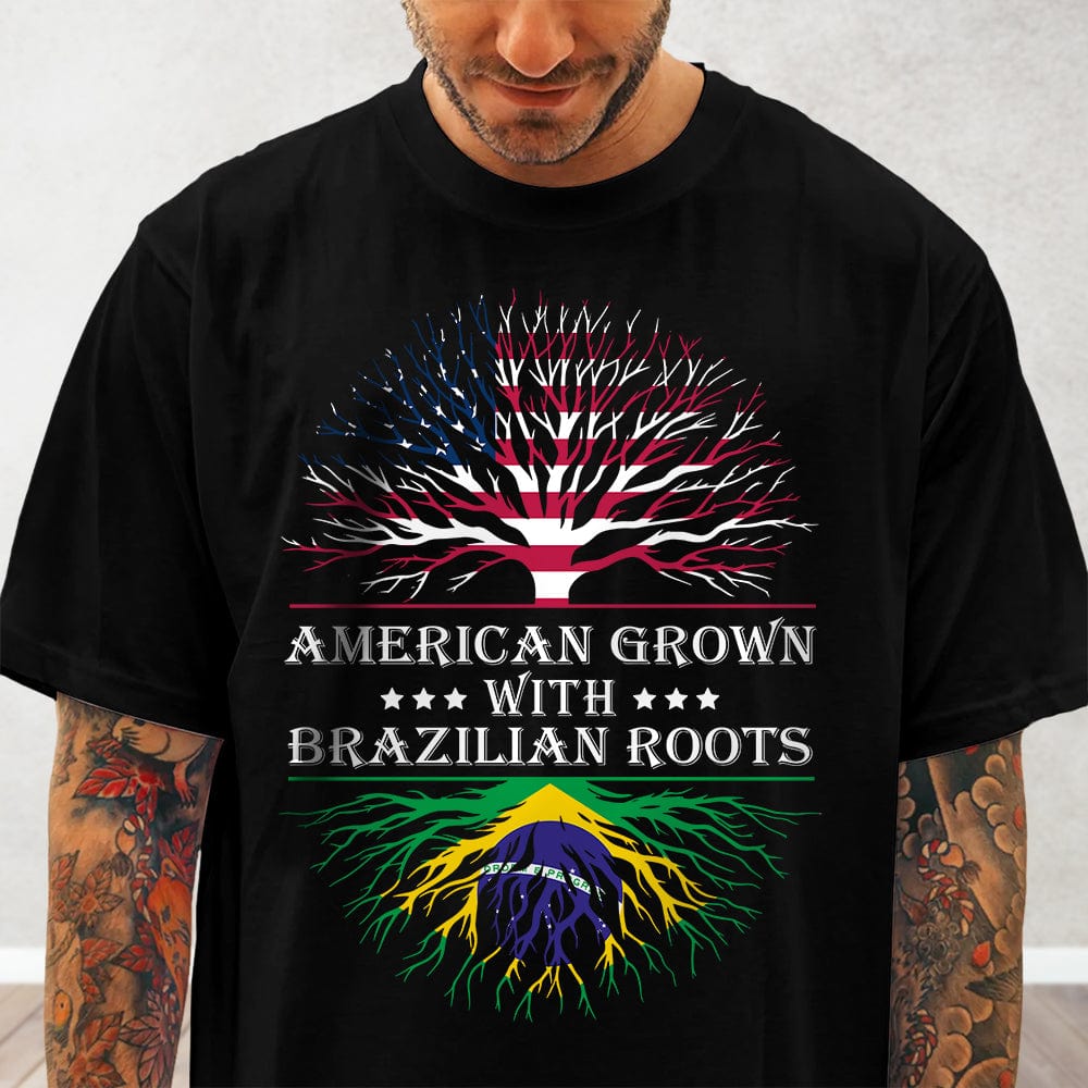 GeckoCustom Grows With Roots Latin America Flag Dark Shirt TH10 892007