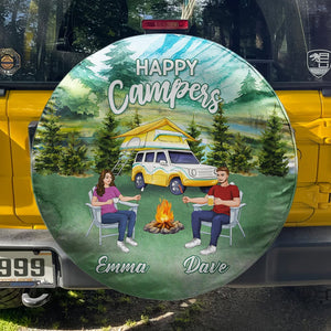 GeckoCustom Happy Camper Tire Cover Personalized Gift T368 890035