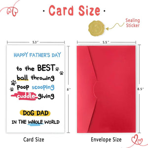 GeckoCustom Happy Father'S Day Card for Dog Dad, Funny Dog Dad Gifts for Men Him, Best Dog Dad Card, Gifts from Dog, Lovely Dog Dad Father'S Day Card from Son Daughter