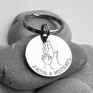 GeckoCustom Happy Father's Day High Five Keychain Personalized Gift HO82 890728 Stainless Steel