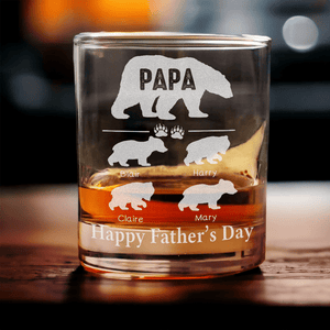 GeckoCustom Happy Father's Day Papa Bear Rock Glass H082 890492