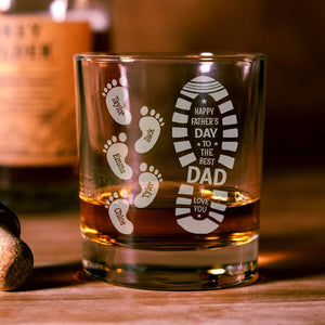 GeckoCustom Happy Father's Day To The Best Dad Rock Glass Personalized Gift HO82 890624 10.5 oz