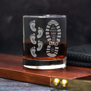 GeckoCustom Happy Father's Day To The Best Dad Rock Glass Personalized Gift HO82 890624 10.5 oz