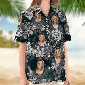 GeckoCustom Hawaiian Shirt Women Upload Photo, N369 HN590