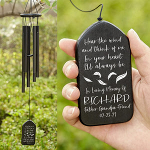 GeckoCustom Hear The Wind And Think Of Me Memorial Wind Chimes Personalized Gifts N204 889917