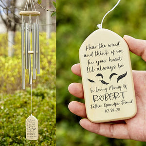 GeckoCustom Hear The Wind And Think Of Me Memorial Wind Chimes Personalized Gifts N204 889917