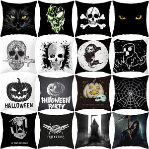 GeckoCustom Home Decor Halloween Skull Pillowcase Sofa Cover Pillow Cover Car Cushion Cover Throw Pillow Case 18x18 Inches funda de almohada