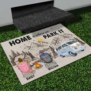 GeckoCustom Home Is Where You Park It Camping Doormat K228 889631