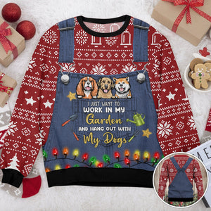 GeckoCustom I Just Want To Work In My Garden And Hang Out With My Dog AOP Ugly Sweater Personalized Gift TH10 891707