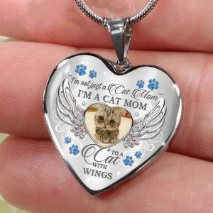 GeckoCustom I'm Not Just A Dog Mom Pet Photo Memorial Necklace, Pet Loss Gift HN590