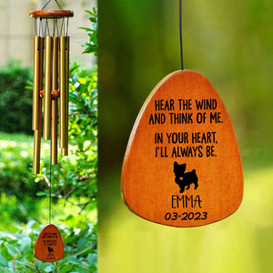 GeckoCustom In Your Heart I'll Always Be Dog Memorial Wind Chimes Personalized Gifts K228 889877