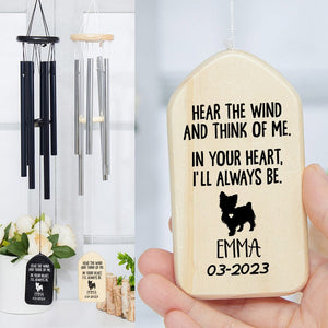 GeckoCustom In Your Heart I'll Always Be Dog Memorial Wind Chimes Personalized Gifts K228 889877