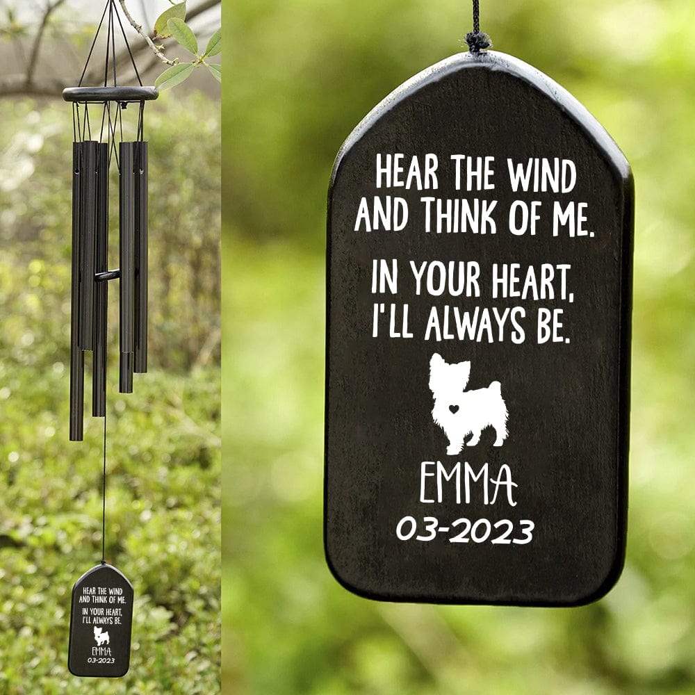 GeckoCustom In Your Heart I'll Always Be Dog Memorial Wind Chimes Personalized Gifts K228 889877