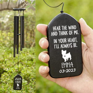 GeckoCustom In Your Heart I'll Always Be Dog Memorial Wind Chimes Personalized Gifts K228 889877