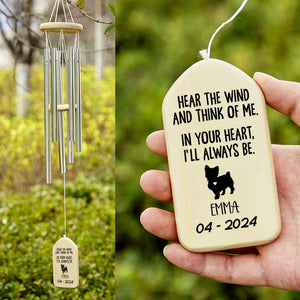 GeckoCustom In Your Heart I'll Always Be Dog Memorial Wind Chimes Personalized Gifts TA29 889877