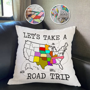 GeckoCustom Let's Take A Road Trip  Camping Pillow Cover K228 890319