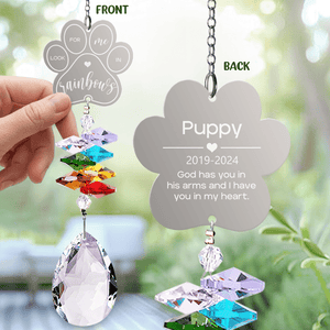 GeckoCustom Look For Me In Rainbows Dog Cat Pet Personalized Memorial Rainbow Suncatcher HA75 891424 13.18''