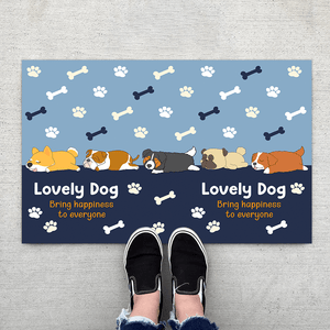 GeckoCustom Lovely Dog Bring Happiness To Everyone Doormat Personalized Gift TA29 890131