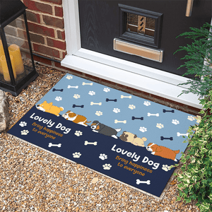 GeckoCustom Lovely Dog Bring Happiness To Everyone Doormat Personalized Gift TA29 890131