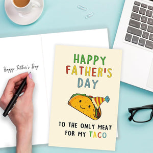 GeckoCustom Lovely Taco Father'S Day Card for Dad, Funny Fathers Day Gift for Husband from Wife, Romantic Father'S Day Card, Happy Father'S Day to the Only Meat for My Taco