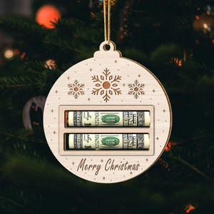 GeckoCustom Merry Christmas Wood Money Holder Ornament HO82 893124