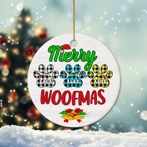 GeckoCustom Merry Woofmas Christmas Ceramic Ornament TH10 891375