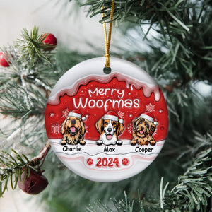 GeckoCustom Merry Woofmas Dog Personalized 3D Inflated Effect Printed Ornament N304 HA75 891474