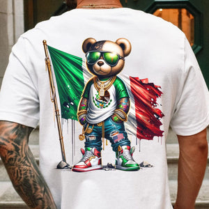 GeckoCustom Mexico Flag Teddy, Cartoon Bear, Cool Mexican Flag Bear Back Shirt HA75 891488