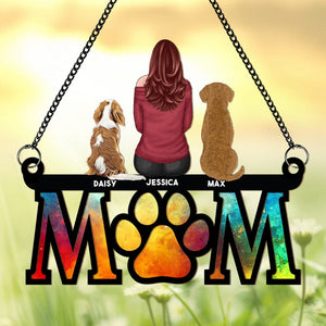 GeckoCustom Mom With Her Dog Memorial Suncatcher Personalized Gift TH10 891461