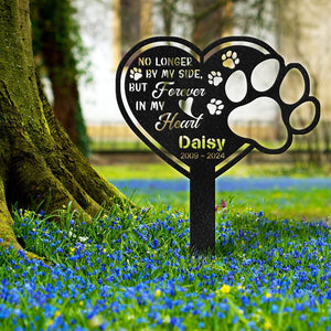 GeckoCustom No Longer By My Side But Forever In My Heart Memorial Garden Stake Personalized Gift TH10 891629