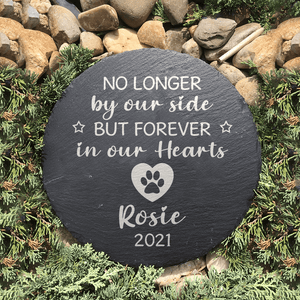 GeckoCustom No Longer By Our Side But Forever In Our Heart Pet Stone Personalized Gift K228 890027