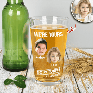 GeckoCustom No Returns Or Refunds Chibi Grandkids Personalized Pint Glass TH10 890939 16oz