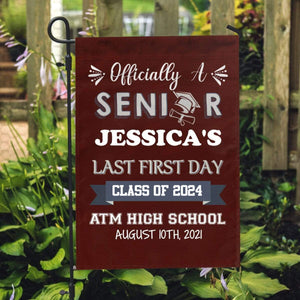 GeckoCustom Officially A Senior 2024 Back To School Flag 12"x18"