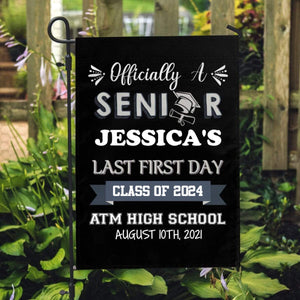 GeckoCustom Officially A Senior 2024 Back To School Flag 12"x18"