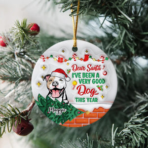 GeckoCustom On The Naughty List And I Regret Nothing Dog Personalized 3D Inflated Effect Printed Ornament N304 HA75 891508