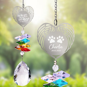 GeckoCustom Paws Print On Our Hearts Dog Cat Pet Personalized Memorial Rainbow Suncatcher HA75 891520 13.18''