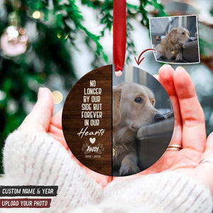 GeckoCustom Personalize Photo You Left Paw Prints On Our Hearts Dog Cat Wood Ornament DA199 HN590