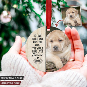 GeckoCustom Personalize Photo You Left Paw Prints On Our Hearts Dog Cat Wood Ornament DA199 HN590