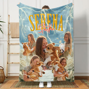 GeckoCustom Personalized Blanket Custom Photo And Name With Design Vintage Style N369 889950