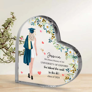 GeckoCustom Personalized Graduation Girl Print Heart Acrylic DA199 890271