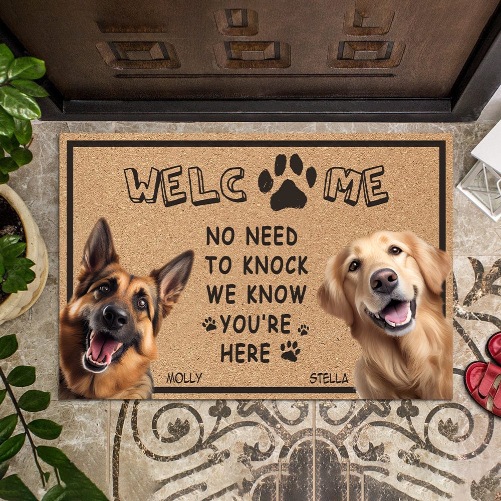 GeckoCustom Personalized No Need To Knock For Dog Lovers Doormat N304 889338