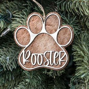 GeckoCustom Personalized Paw For Christmas Decor Wood Ornament Personalized Gift N304 889614