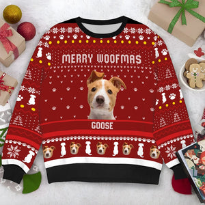 GeckoCustom Personalized Photo Merry Woofmas Dog Sweater DA199 889903