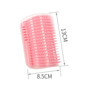 GeckoCustom Pet Brush Comb Play Cat Toy Softer Cat Self Groomer Massage Comb with Catnip Cat Face Scratcher for Kitten Puppy Cat Accessories PinK