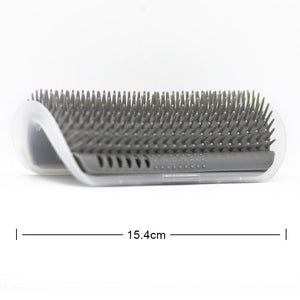 GeckoCustom Pet Brush Comb Play Cat Toy Softer Cat Self Groomer Massage Comb with Catnip Cat Face Scratcher for Kitten Puppy Cat Accessories Long elegant grey