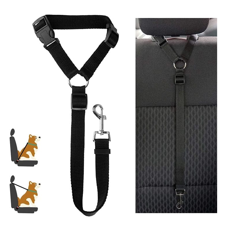 GeckoCustom Pet Dog Car Seat Belt Harness Restraint Lead