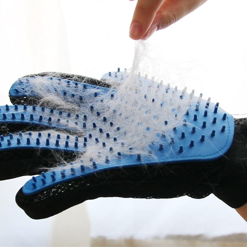 GeckoCustom Pet Glove Cat Grooming Glove Cat Hair Deshedding Brush Gloves Dog Comb for Cats Bath Hair Remover Clean Massage Brush For Animal Left Black