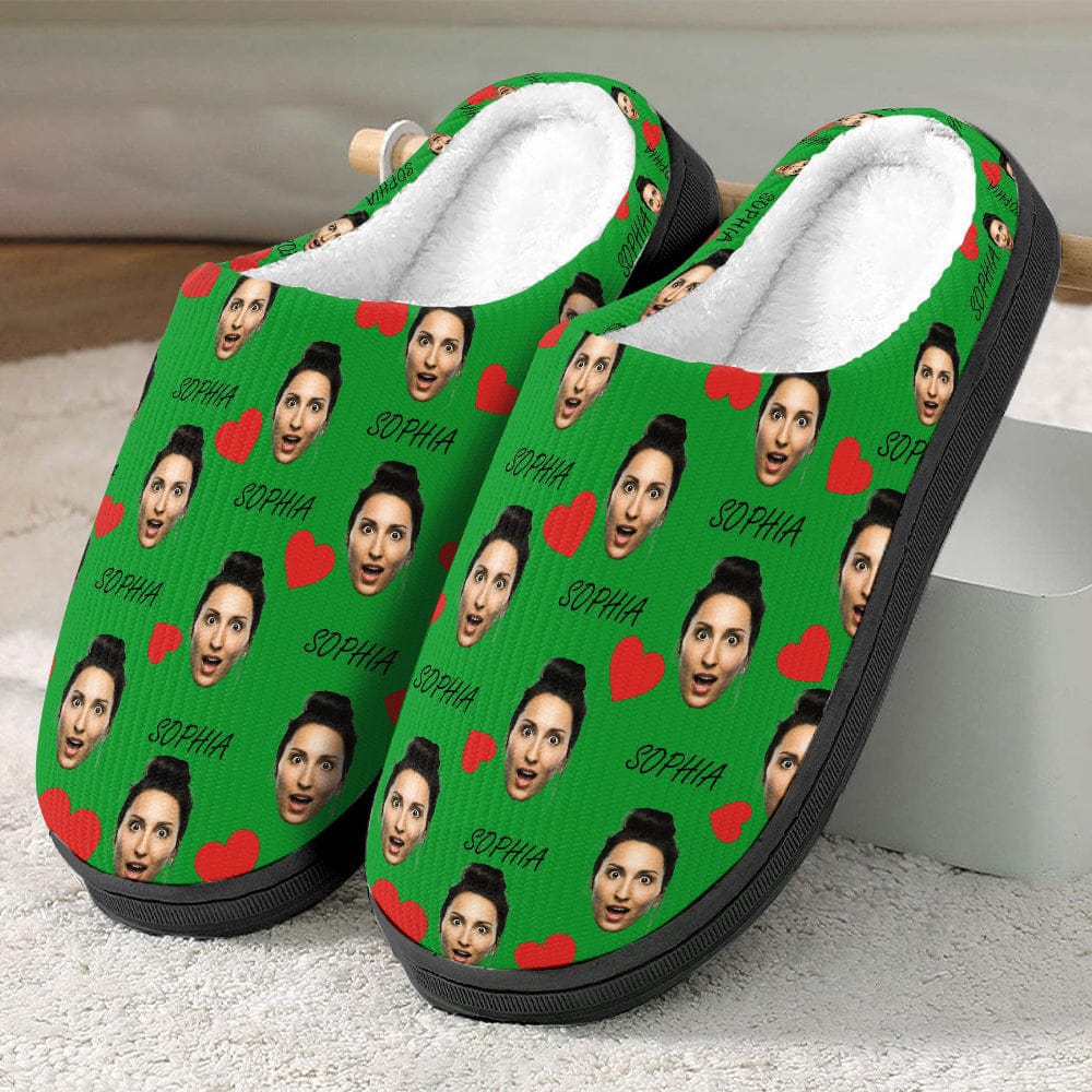 GeckoCustom Plush Slippers Custom face Photo human N369 888683