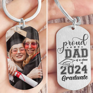 GeckoCustom Proud Dad Of A Class Of 2022 Graduate Graduation Metal Keychain HN590