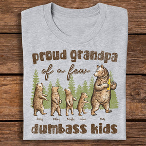 GeckoCustom Proud Grandpa Of A Few Dumbass Kids Bear Family Shirt TA29 888275